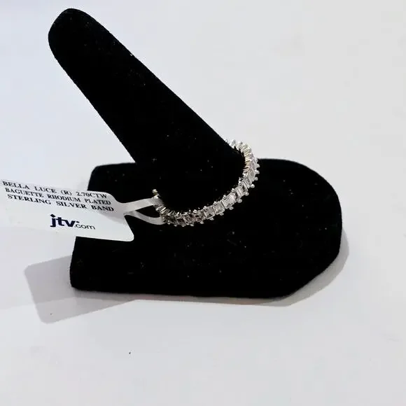 Bella Luce 2.70ctw Baguette Rhodium Plated Sterling Silver Band Ring Size 10 NWT - Picture 2 of 3